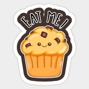 Kawaii Chocolate Chip Muffin. Eat Me Sticker